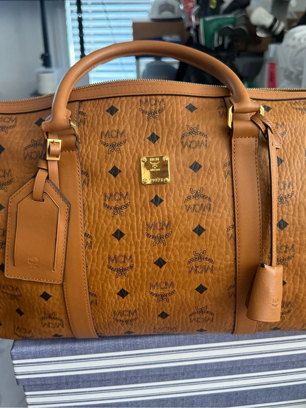MCM Ottomar Weekender Bag In Visetos
